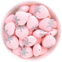 Strawberry Silicone Bead - Light Pink