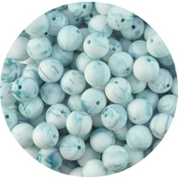 15mm Round - Teal Marble