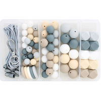 Coin Silicone Bead Jewellery Kit - Neutral Taupe