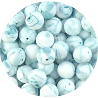 19mm Round - Teal Marble 