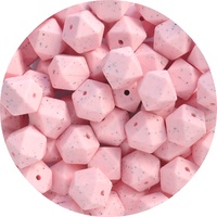 17mm Hexagon - Pink Granite