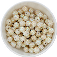 Bubblegum Bead 12mm - Rhinestone AB Solid - Ivory