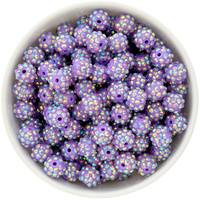 Bubblegum Bead 12mm - Rhinestone AB Solid - Lilac