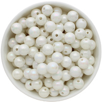 Bubblegum Bead 12mm - AB Shiny - White