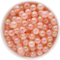 Bubblegum Bead 12mm - AB Crackle - Coral