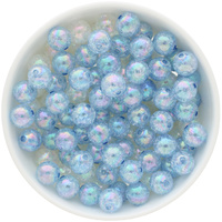 Bubblegum Bead 12mm - AB Crackle - Ice Blue
