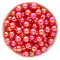 Bubblegum Bead 12mm - AB Crackle - Red