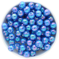 Bubblegum Bead 12mm - AB Crackle - Royal Blue