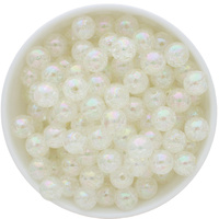 Bubblegum Bead 12mm - AB Crackle - White