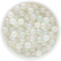 Bubblegum Bead 12mm - Glassy Glittery - Clear
