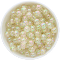 Bubblegum Bead 12mm - Glassy Glittery - Gold