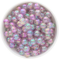 Bubblegum Bead 12mm - Glassy Glittery - Purple