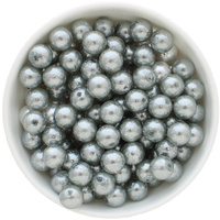 Bubblegum Bead 12mm - Glitter Pearl - Silver