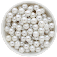 Bubblegum Bead 12mm - Glitter Pearl - White