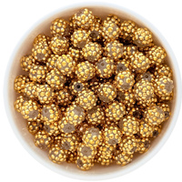 Bubblegum Bead 12mm - Rhinestone Solid - Gold