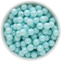 12mm Bubblegum Bead - Mermaid Scale - Aqua