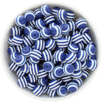 Bubblegum Bead 12mm - Stripe - Navy