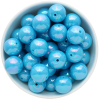 Bubblegum Bead 20mm - AB Shiny - Sky Blue