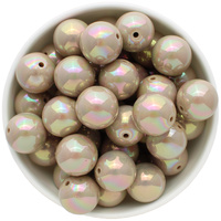 Bubblegum Bead 20mm - AB Shiny - Taupe