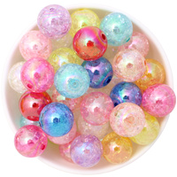 20mm Bubblegum Bead - AB Crackle