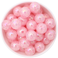 Bubblegum Bead 20mm - AB Crackle - Baby Pink