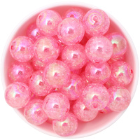 Bubblegum Bead 20mm - AB Crackle - Candy Pink