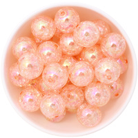 Bubblegum Bead 20mm - AB Crackle - Coral