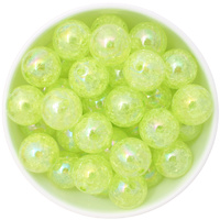 Bubblegum Bead 20mm - AB Crackle - Lime