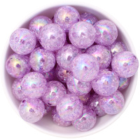 Bubblegum Bead 20mm - AB Crackle - Purple