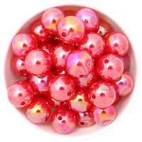 Bubblegum Bead 20mm - AB Crackle - Red