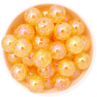 Bubblegum Bead 20mm - AB Crackle - Tangerine