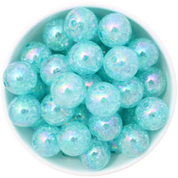 Bubblegum Bead 20mm - AB Crackle - Turquoise