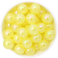 Bubblegum Bead 20mm - AB Crackle - Yellow
