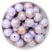Bubblegum Bead 20mm - Purple with Gold Flakes 