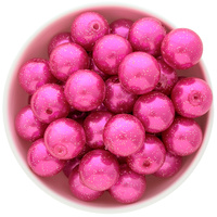 Bubblegum Bead 20mm - Glitter Pearl - Hot Pink