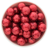 Bubblegum Bead 20mm - Glitter Pearl - Red