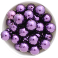 Bubblegum Bead 20mm - Pearl - Deep Violet