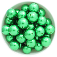 Bubblegum Bead 20mm - Pearl - Forest Green