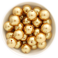 Bubblegum Bead 20mm - Pearl - Gold