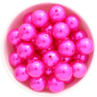 Bubblegum Bead 20mm - Pearl - Hot Fuschia