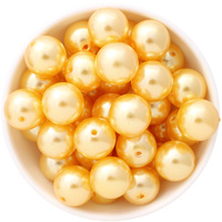 Bubblegum Bead 20mm - Pearl - Mustard Yellow