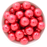 Bubblegum Bead 20mm - Pearl - Red