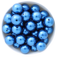 Bubblegum Bead 20mm - Pearl - Royal Blue