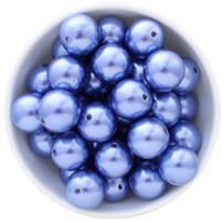 Bubblegum Bead 20mm - Pearl - Steel Blue