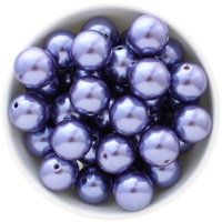 Bubblegum Bead 20mm - Pearl - Steel Purple