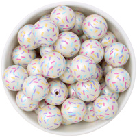 Bubblegum Bead 20mm - Rainbow Sprinkle