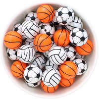 20mm Bubblegum Bead - Sports Balls