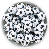 Bubblegum Bead 20mm - Sports Balls - Soccer Ball