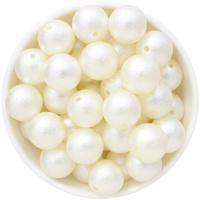 Bubblegum Bead 20mm - Wrinkle - White