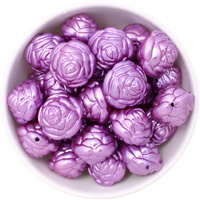 Bubblegum Bead 25mm - Chunky Rose - Purple